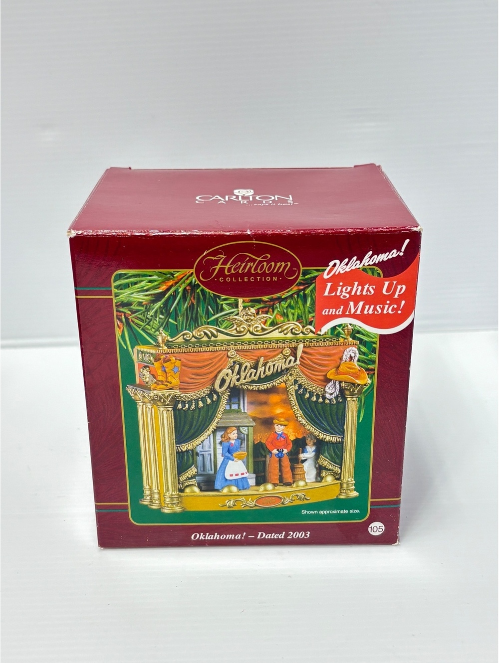 Carlton Cards Heirloom Collection Oklahoma Musical Ornament Lights Up 2003